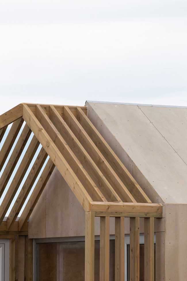 Dettaglio capanno da spiaggia in legno
