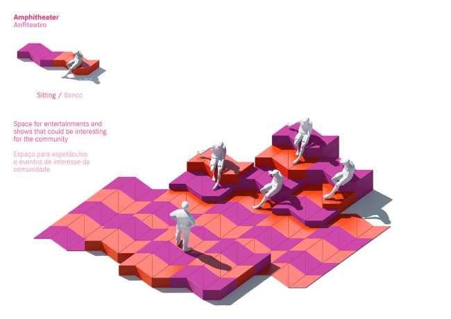 Progetto di spazio urbano colorato