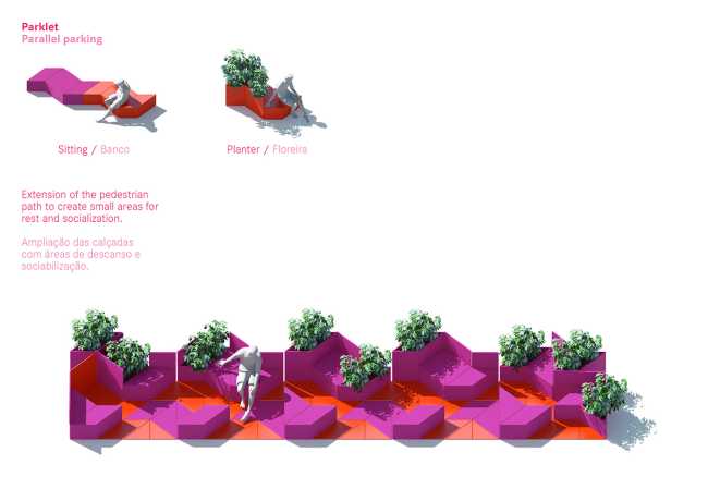 Progetto di spazio urbano colorato