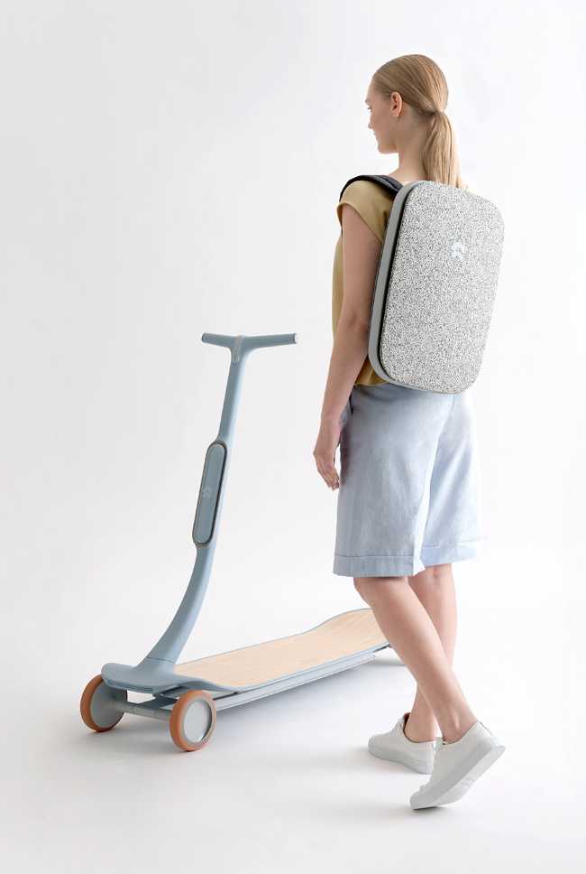 monopattino elettrico ricaricabile pieghevole accessorio zaino