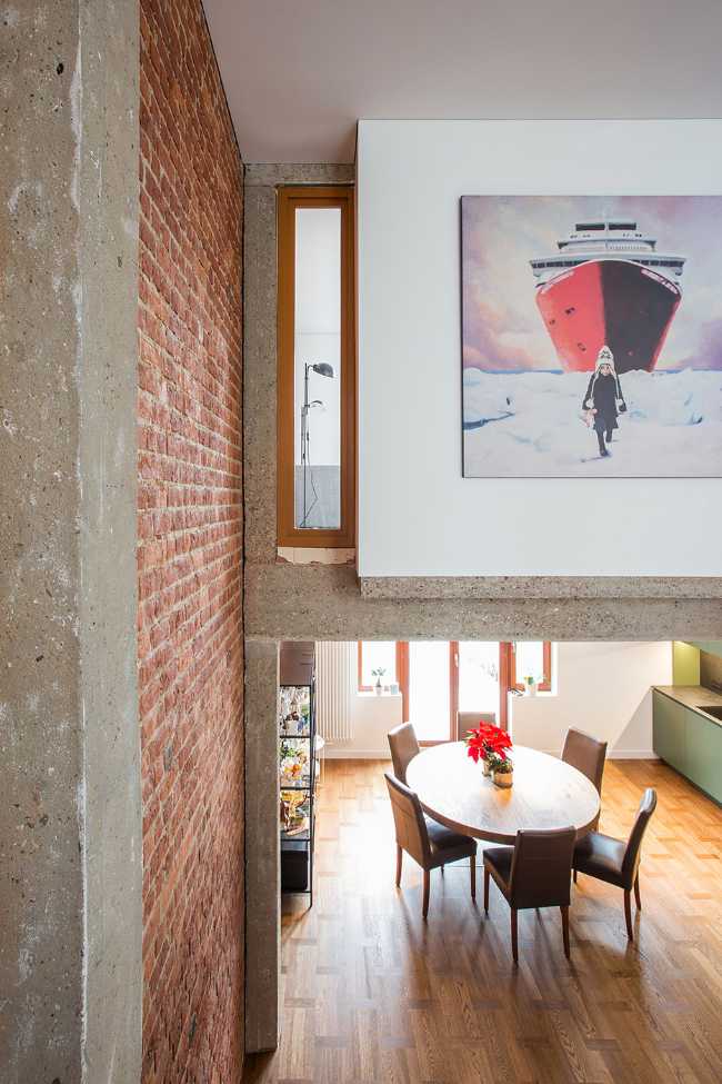 Parete con mattoni a vista