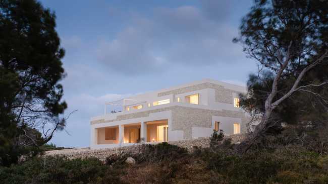 villa minorca rivestimento pietra