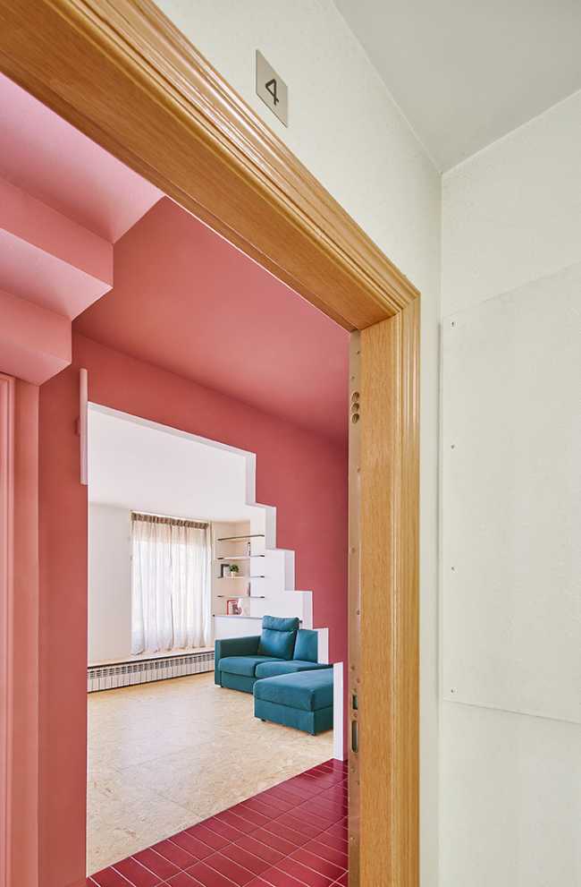 Living pareti rosa pastello