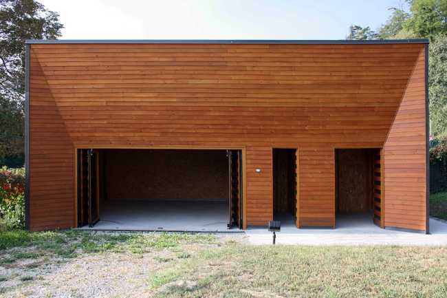 Autorimessa in legno facciata