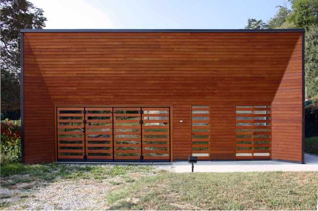 Autorimessa in legno facciata
