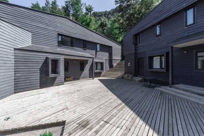 Wooden house with terrace