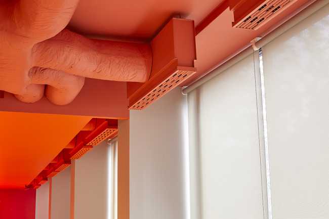 centro ricerca ospedaliero controsoffitto rosa