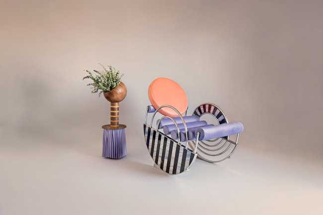 rocking chair and vase