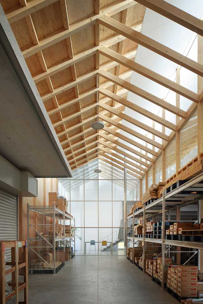 Office with wooden gable roof