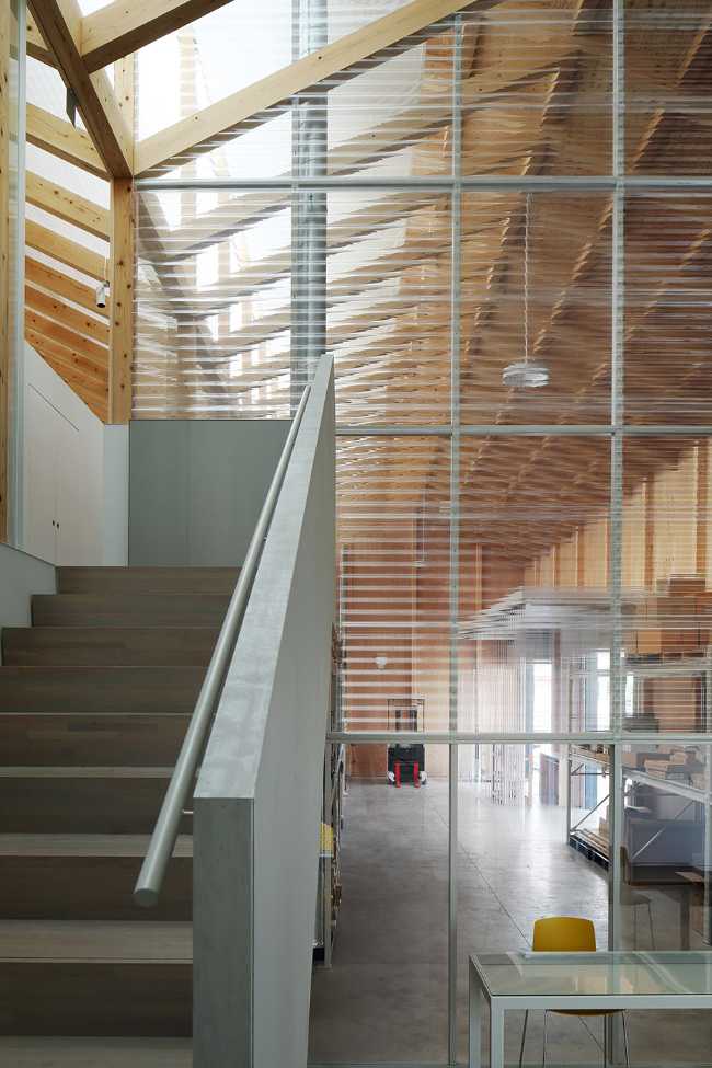 Office with wooden gable roof