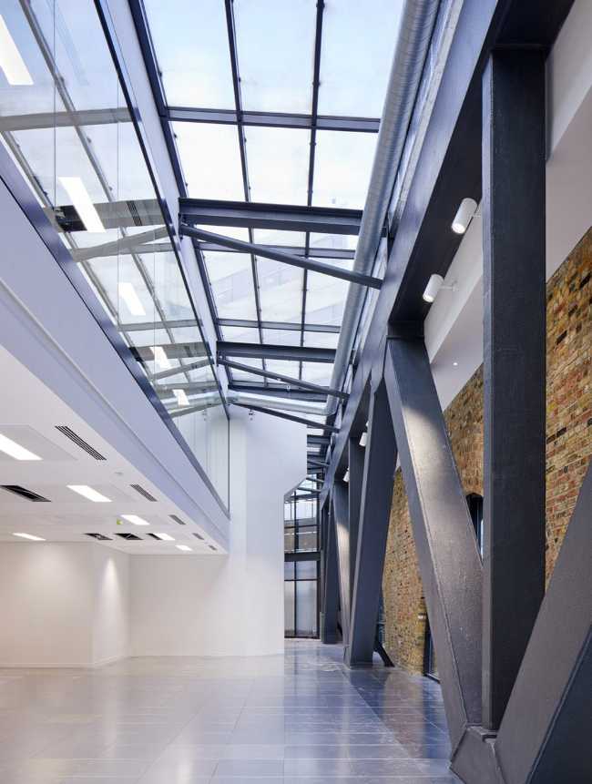 Exposed steel structure and skylight