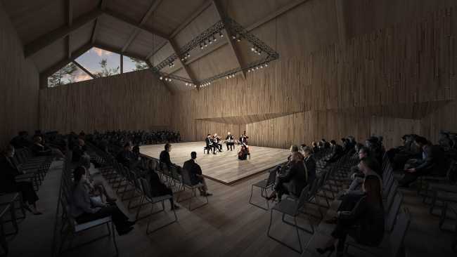 National Hall Lithuania wooden interior