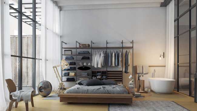 loft stile industriale strutture metallo living