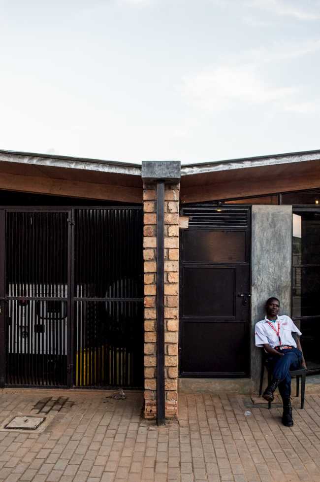 University residence structure brick wood outdoor space
