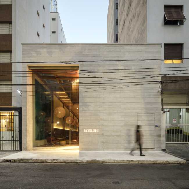 ristorante giapponese  facciata cemento