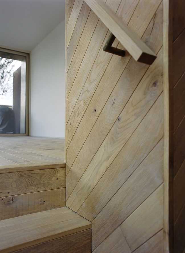 pared pared escalera instalación madera diagonal