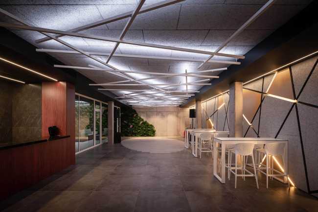 Hôtel, un condensé d'une villa. Le langage classique se marie au contemporain