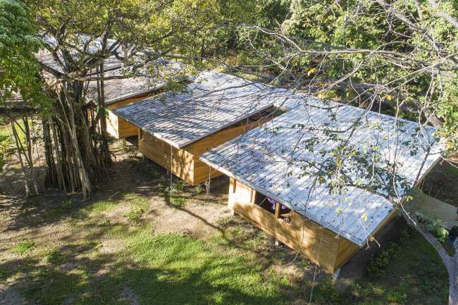 Wooden school in the forest