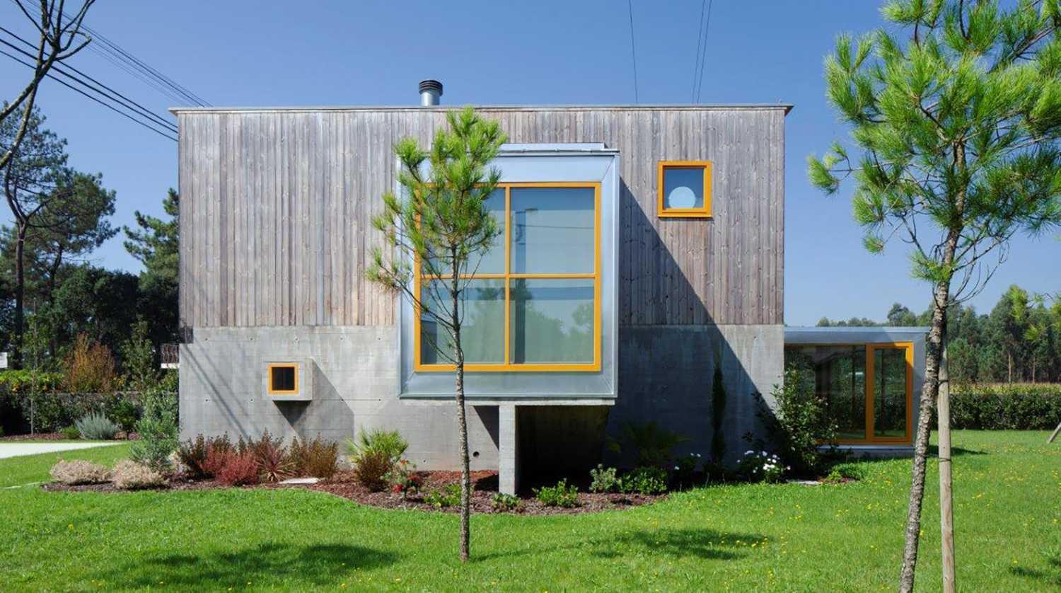 casa de vacaciones sótano estructura de madera de hormigón