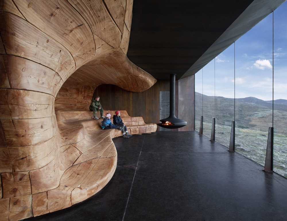 Wooden pavilion in the mountains