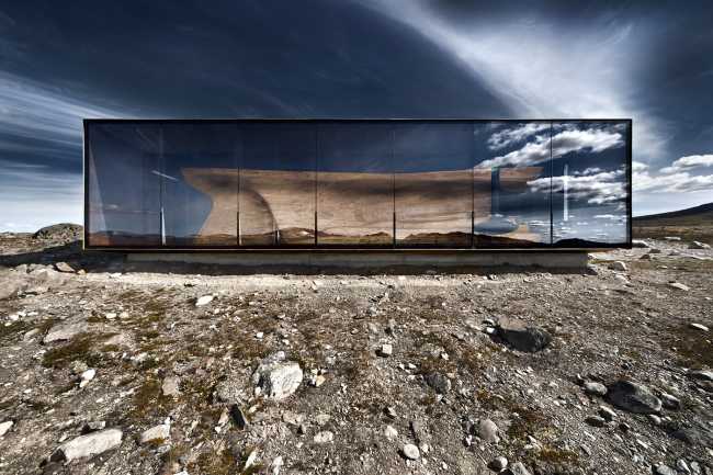 Wooden pavilion in the mountains