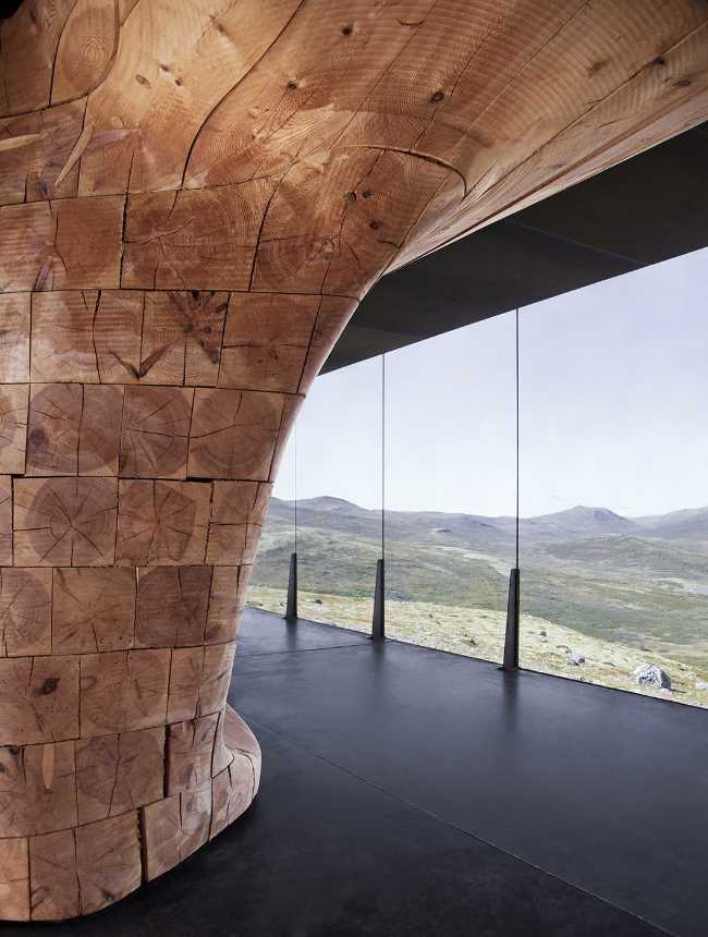 Wooden pavilion in the mountains
