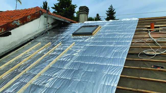 Isolamento di copertura con isolante termo riflettente
