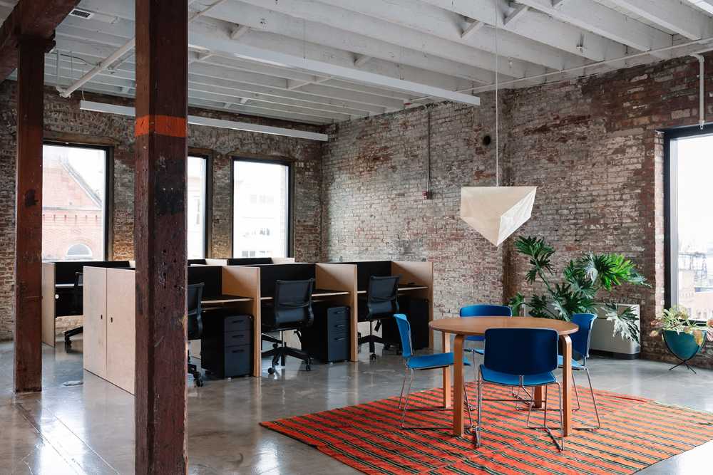 office new york open space brick exposed