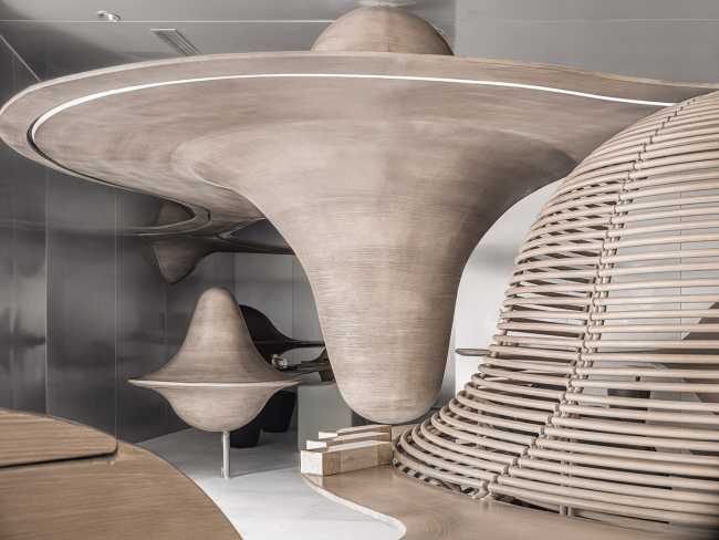 Concept Store china furniture display shapes curves organic