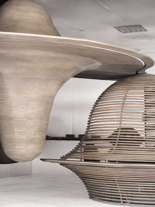 Concept Store china furniture display shapes curves organic