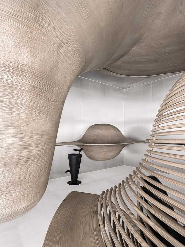 Concept Store china furniture display shapes curves organic