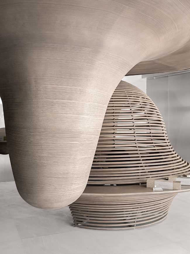 Concept Store china furniture display shapes curves organic