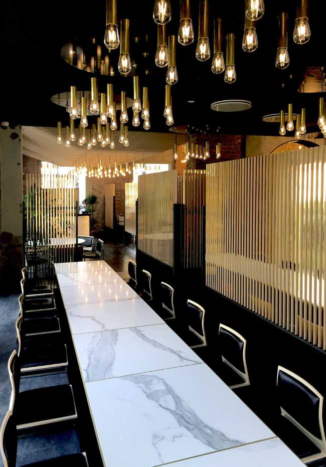 Ristorante Mura Milano pannelli acustici Celenit