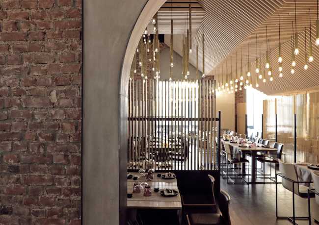 Ristorante Mura Milano pannelli acustici Celenit