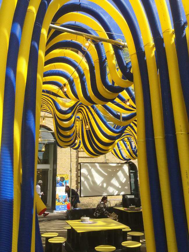 Pavilion for temporary installation of tubes Flexi Duct Pump House