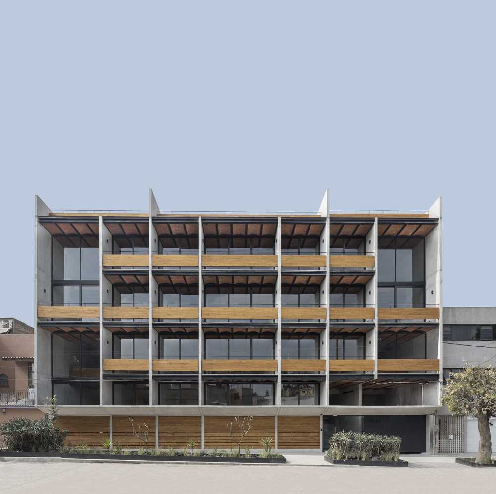 residential complex structure reinforced concrete brick exposed