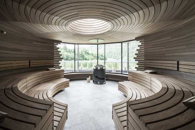 spa wellness center circular sauna
