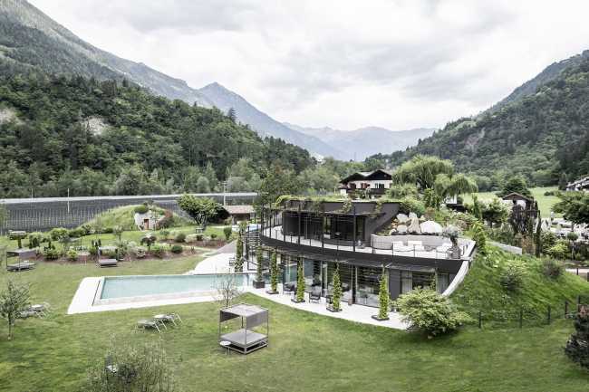 hotel wellness center swimming pool wooden structure