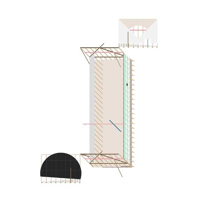 Axonometry wooden structure