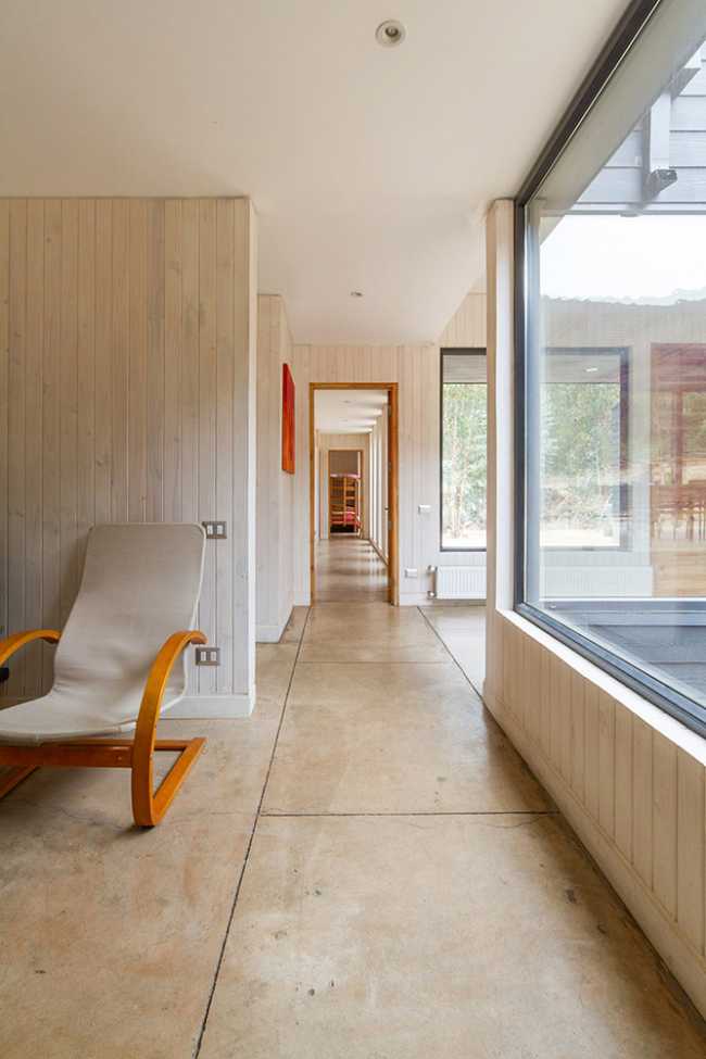 Interior wood and glass