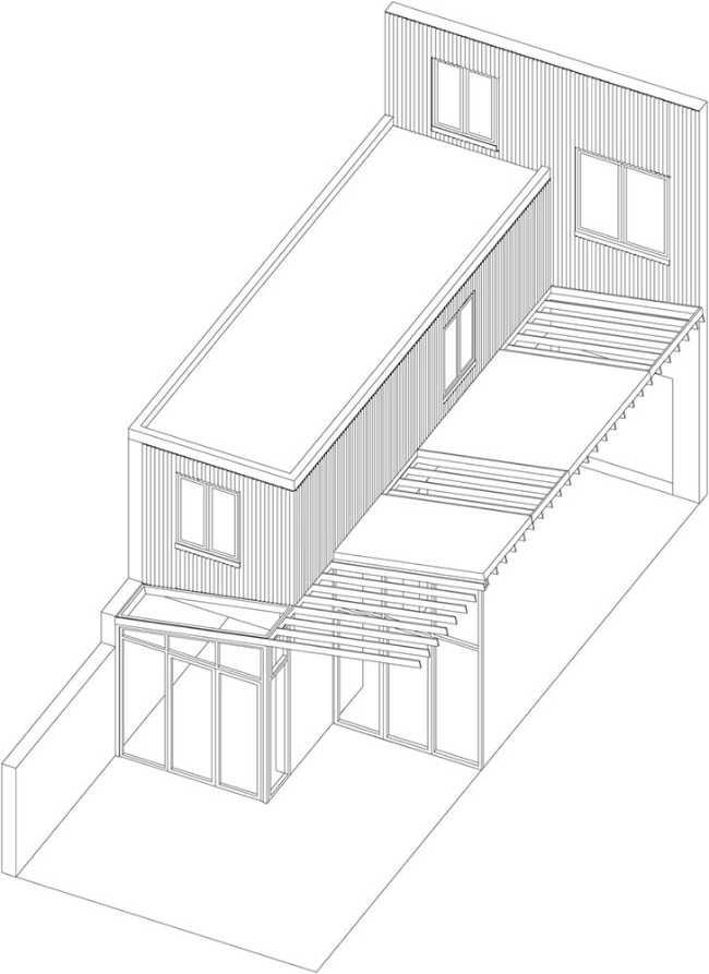 Plano de vivienda con techo sustituido
