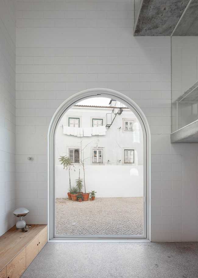 Arched door with glass