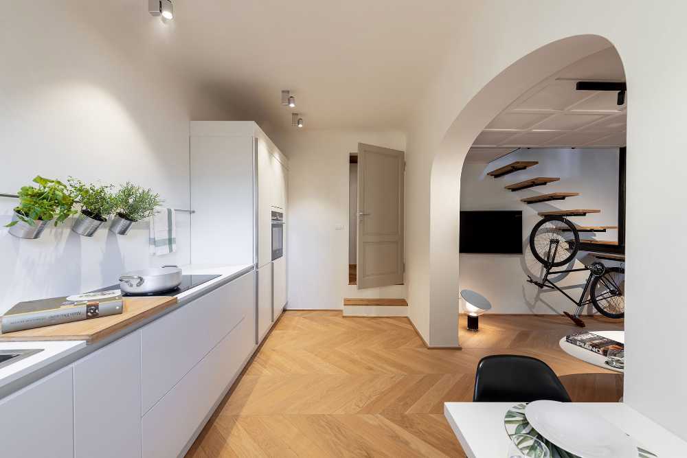 Apartment with parquet flooring