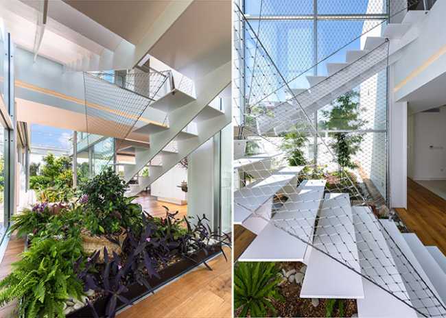 metal staircase garden