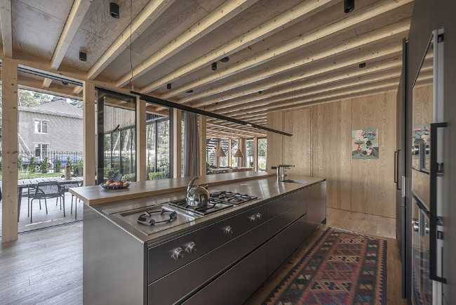 Interior wooden villa