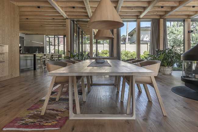 Interior wooden villa