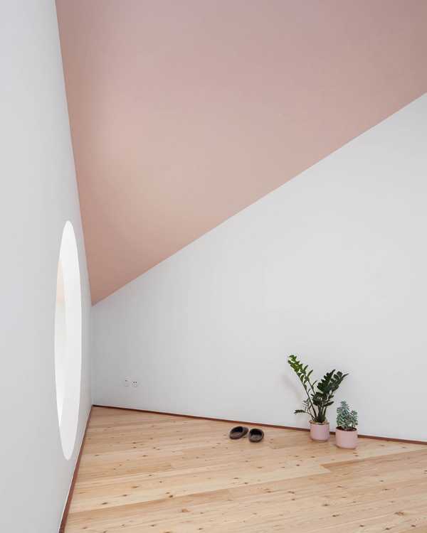 Colorful interior with parquet