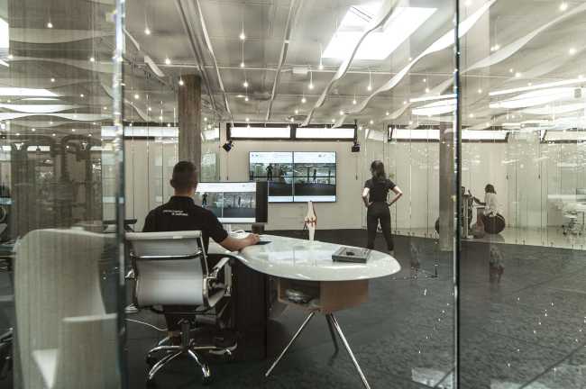 interior gym glass walls