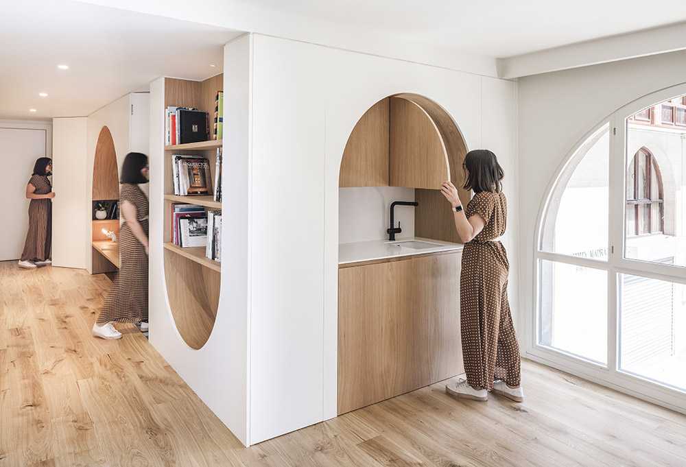ufficio open space arredo legno su misura