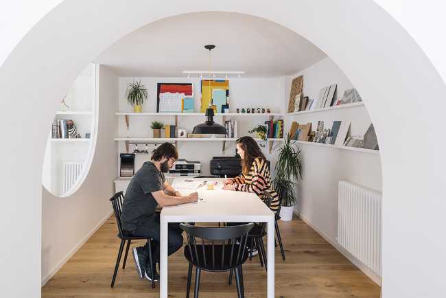 office open space glazed arch